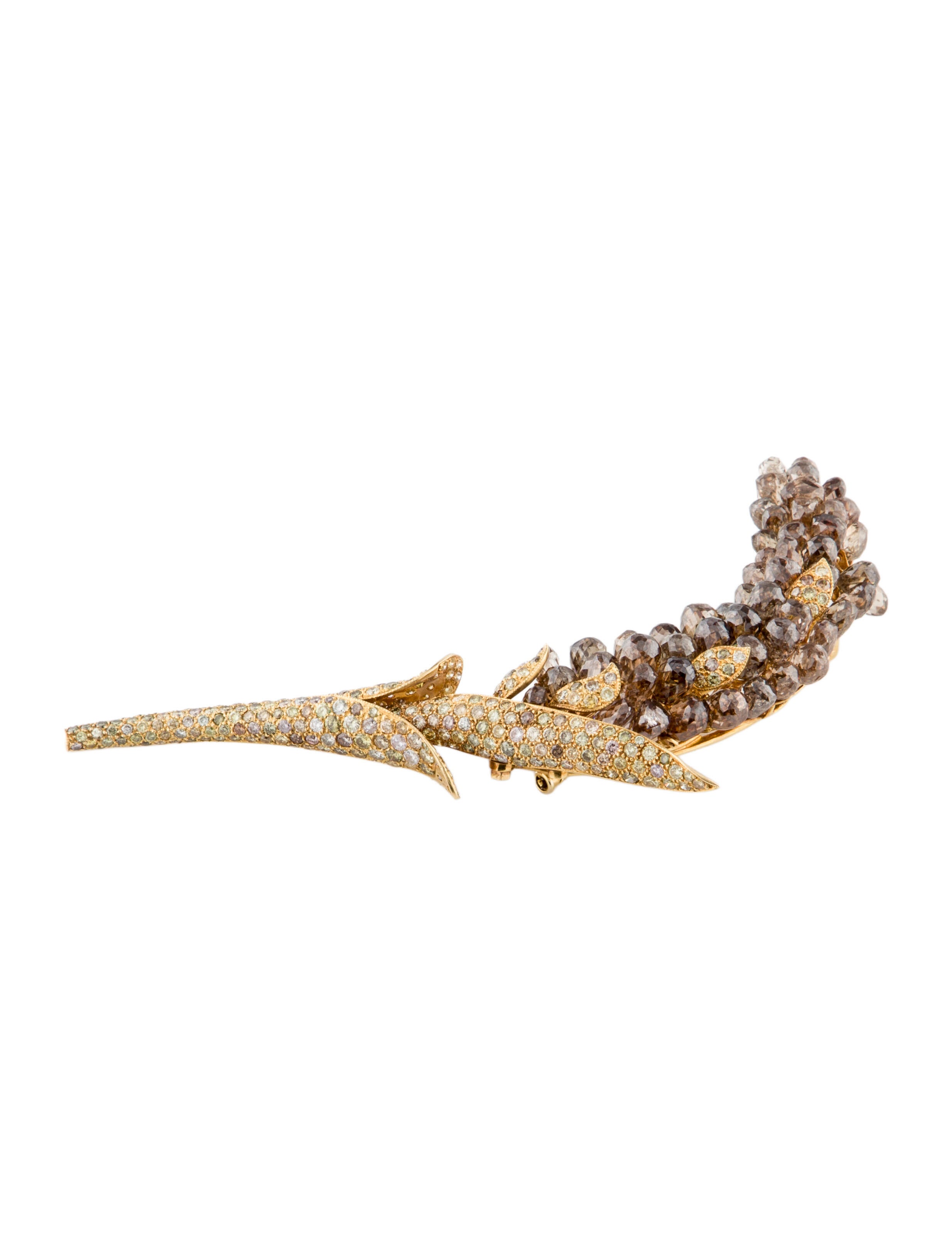 Emsaru 18K Diamond Corn Pin Brooch